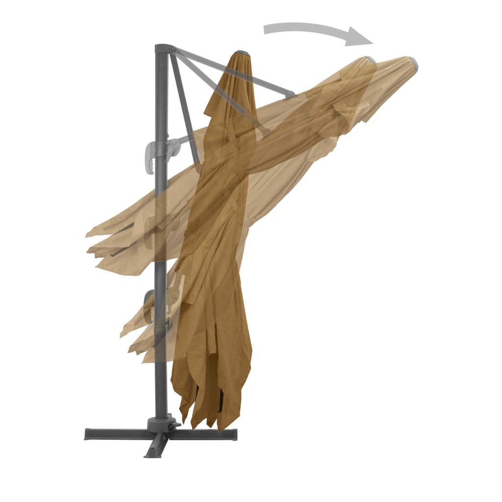 vidaXL Parasol ogrodowy Cantilever z aluminiowym drążkiem 400x300 cm Taupe