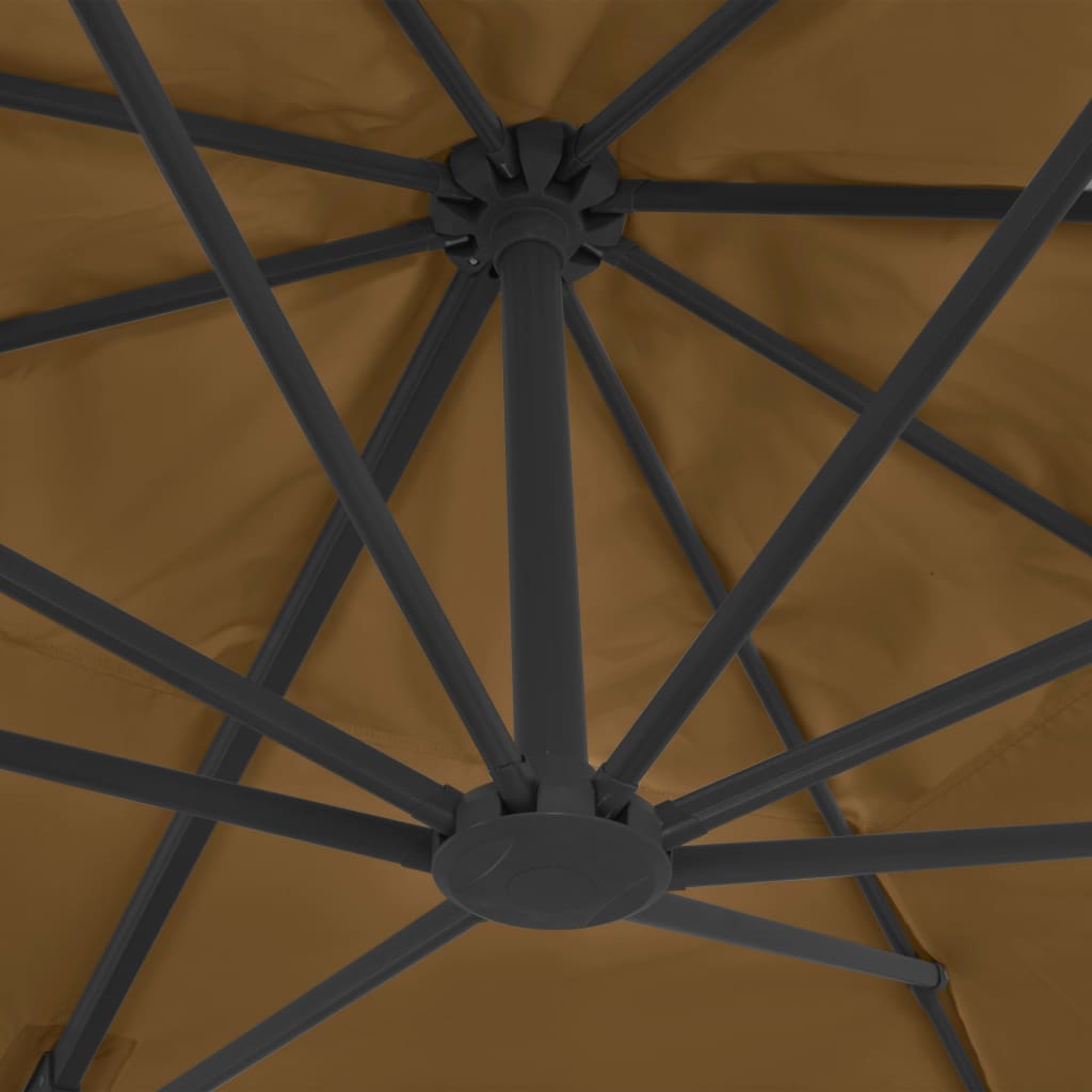 vidaXL Parasol ogrodowy Cantilever z aluminiowym drążkiem 400x300 cm Taupe