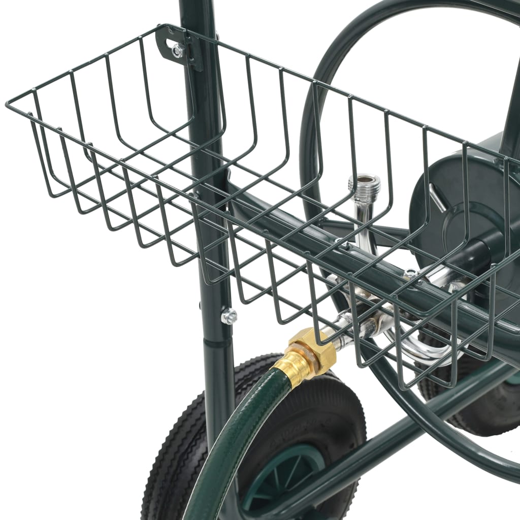 vidaXL Wózek na wąż ogrodowy ze złączką 1/2", 75 m, stal