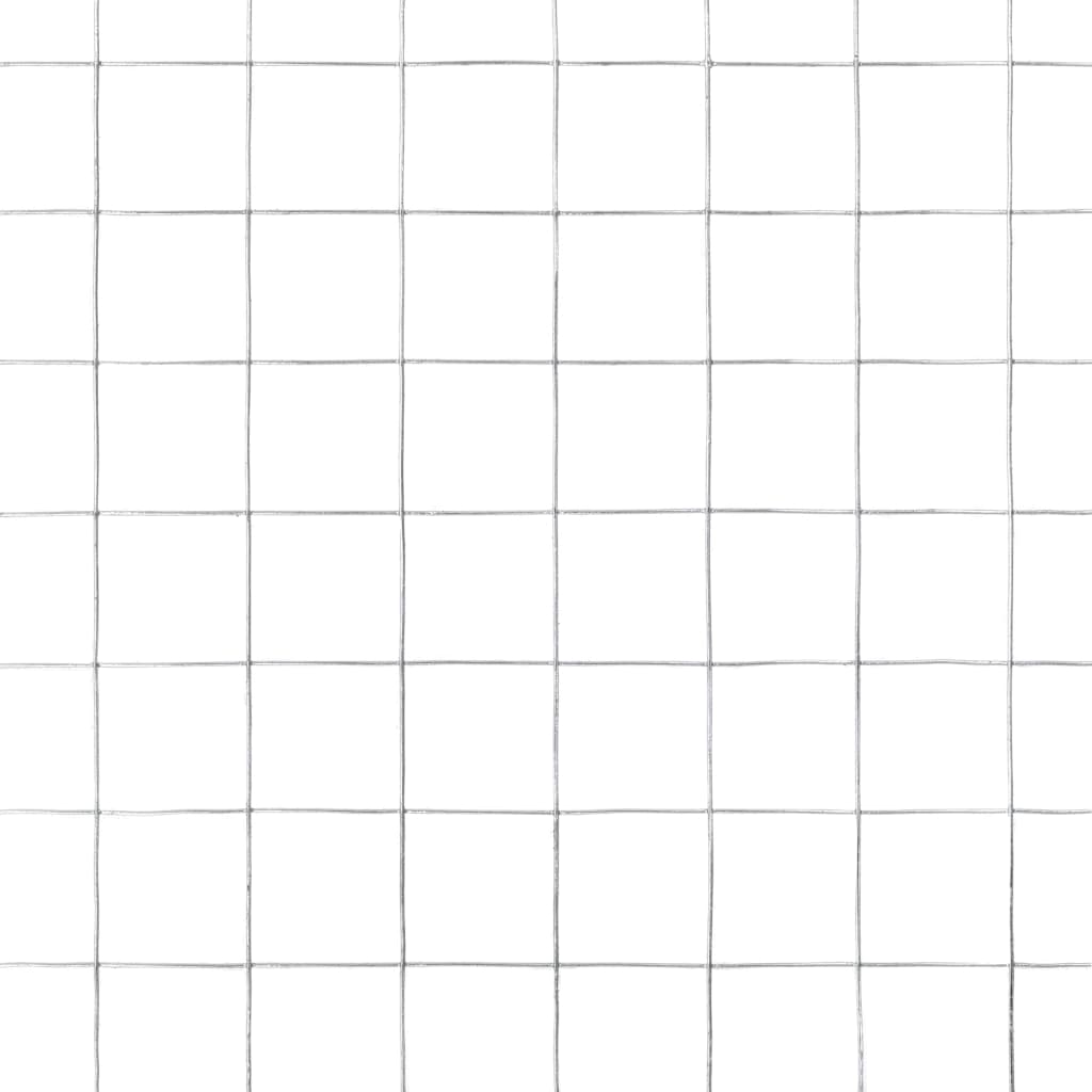 vidaXL Ogrodzenie z siatki, stal galwanizowana, 25x1,5 m, srebrne