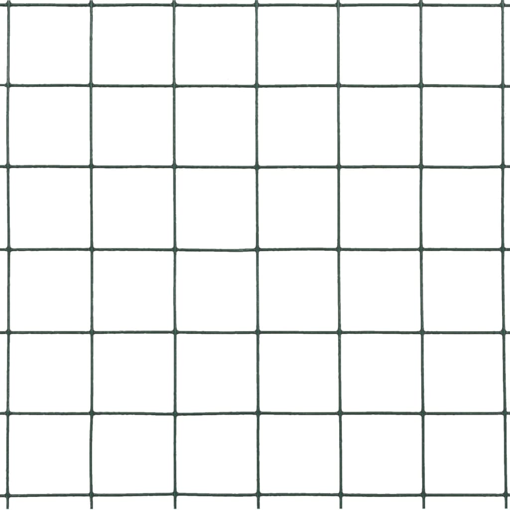 vidaXL Ogrodzenie z siatki, stal i PVC, 10x0,5 m, zielone