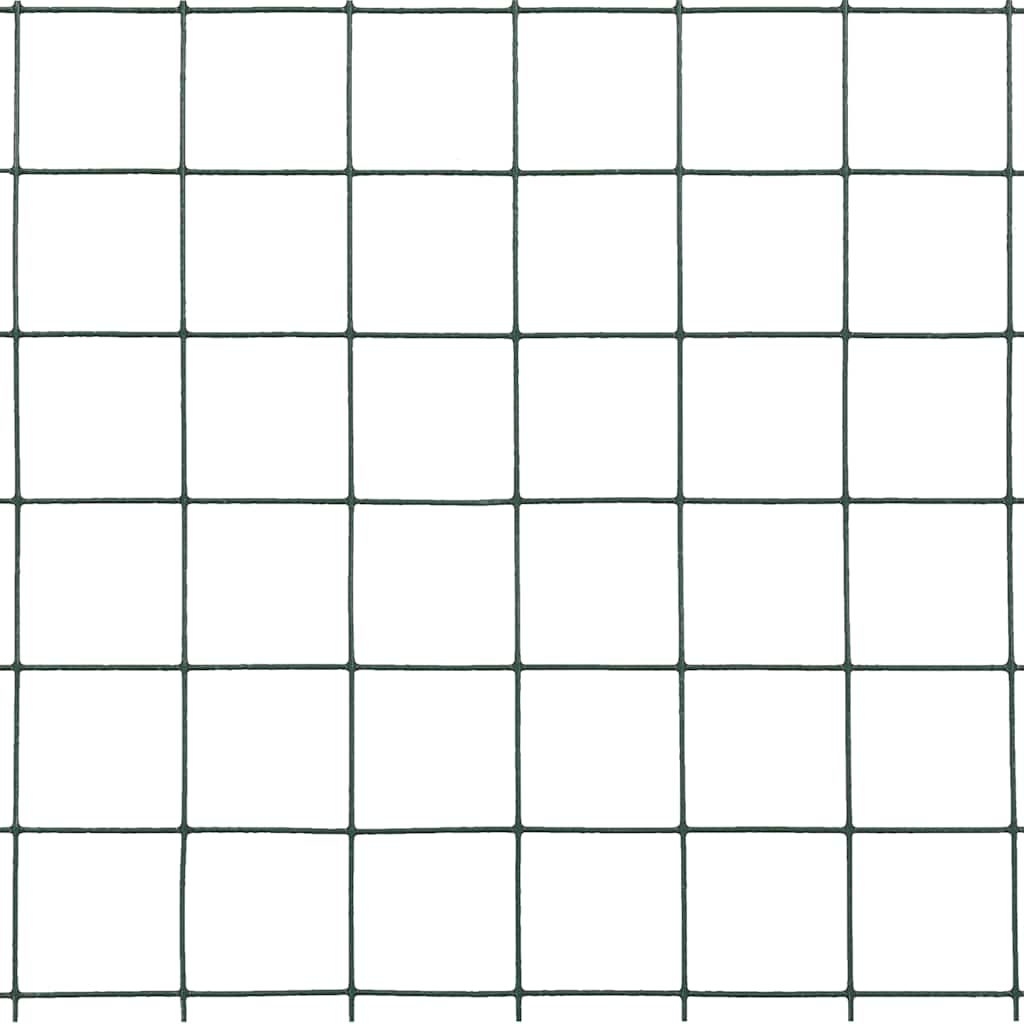 vidaXL Ogrodzenie z siatki, stal i PVC, 10x0,5 m, zielone