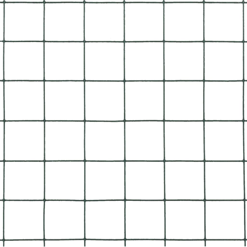 vidaXL Ogrodzenie z siatki, stal i PVC, 10x1,5 m, zielone