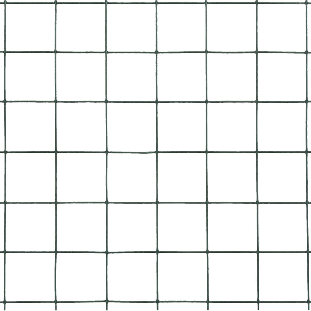 vidaXL Ogrodzenie z siatki, stal i PVC, 10x1,5 m, zielone