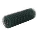 vidaXL Ogrodzenie z siatki, stal i PVC, 25x0,5 m, zielone