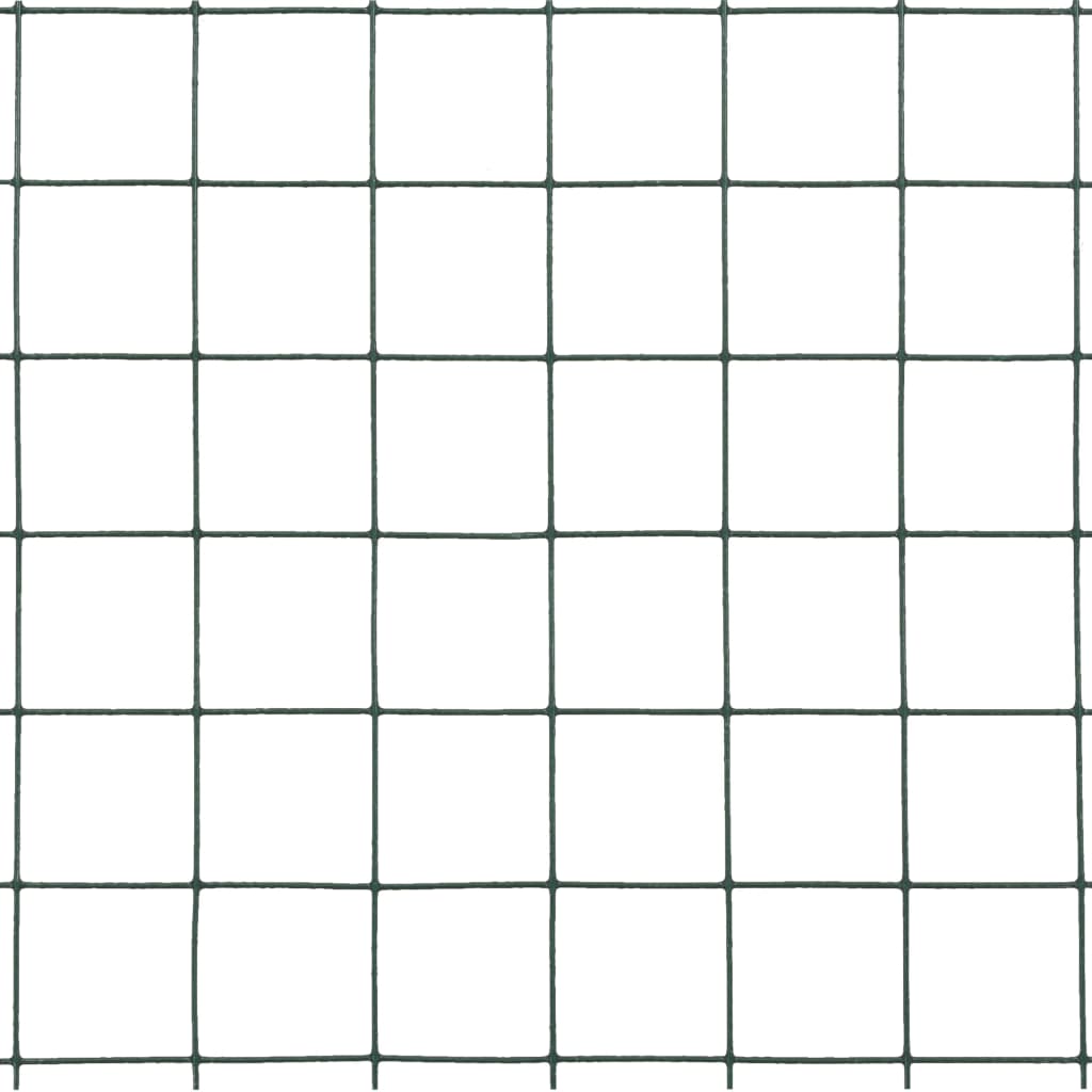 vidaXL Ogrodzenie z siatki, stal i PVC, 25x1,5 m, zielone