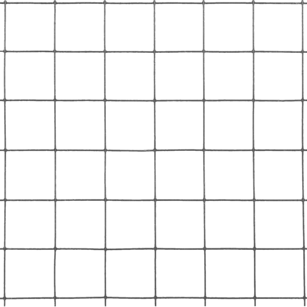 vidaXL Ogrodzenie z siatki, stal i PVC, 10x1,5 m, szare
