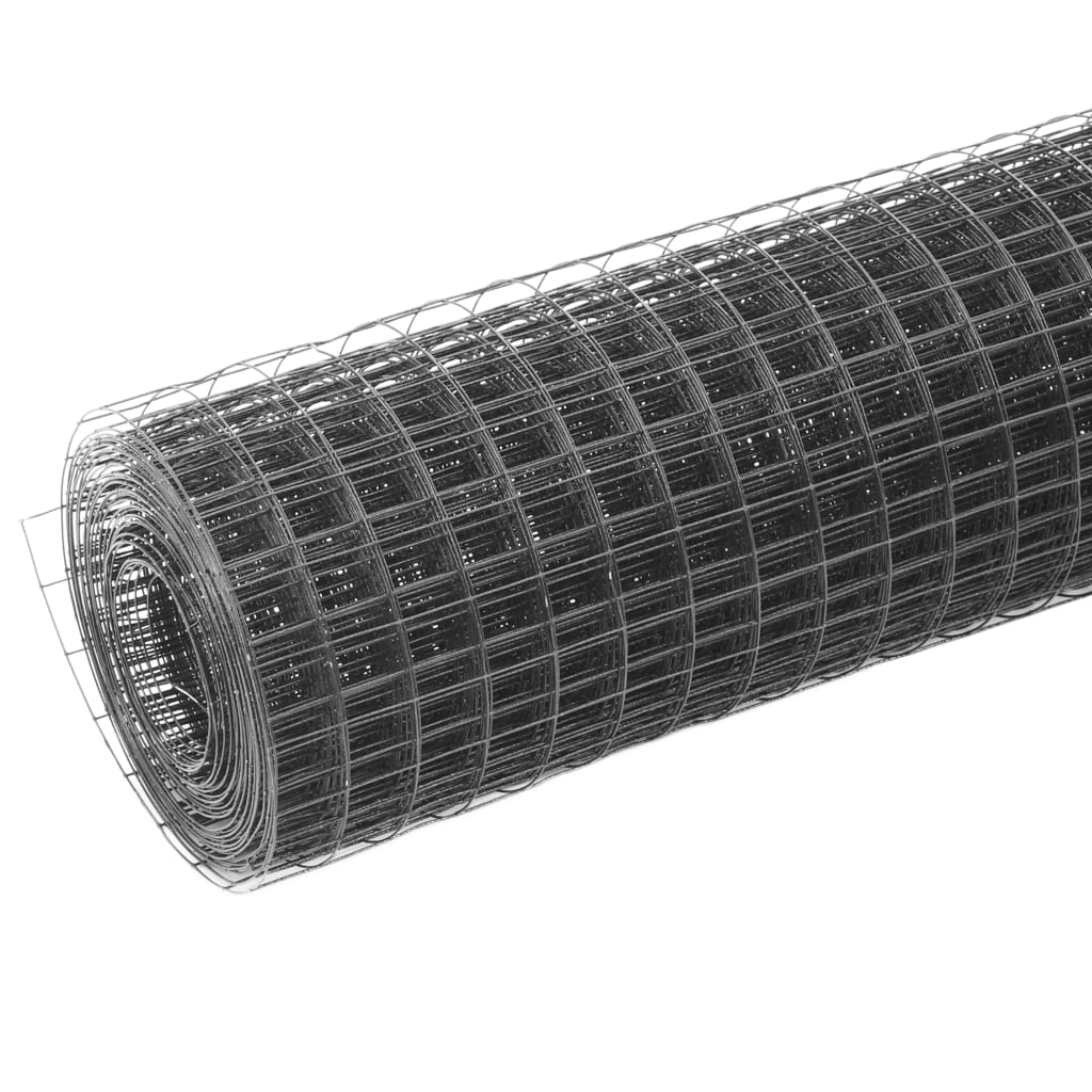 vidaXL Ogrodzenie z siatki, stal i PVC, 25x1,5 m, szare