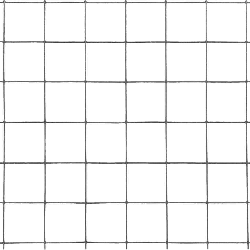 vidaXL Ogrodzenie z siatki, stal i PVC, 25x1,5 m, szare