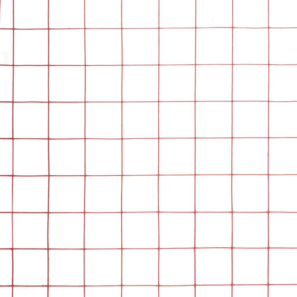 vidaXL Ogrodzenie z siatki, stal i PVC, 10x1 m, czerwone
