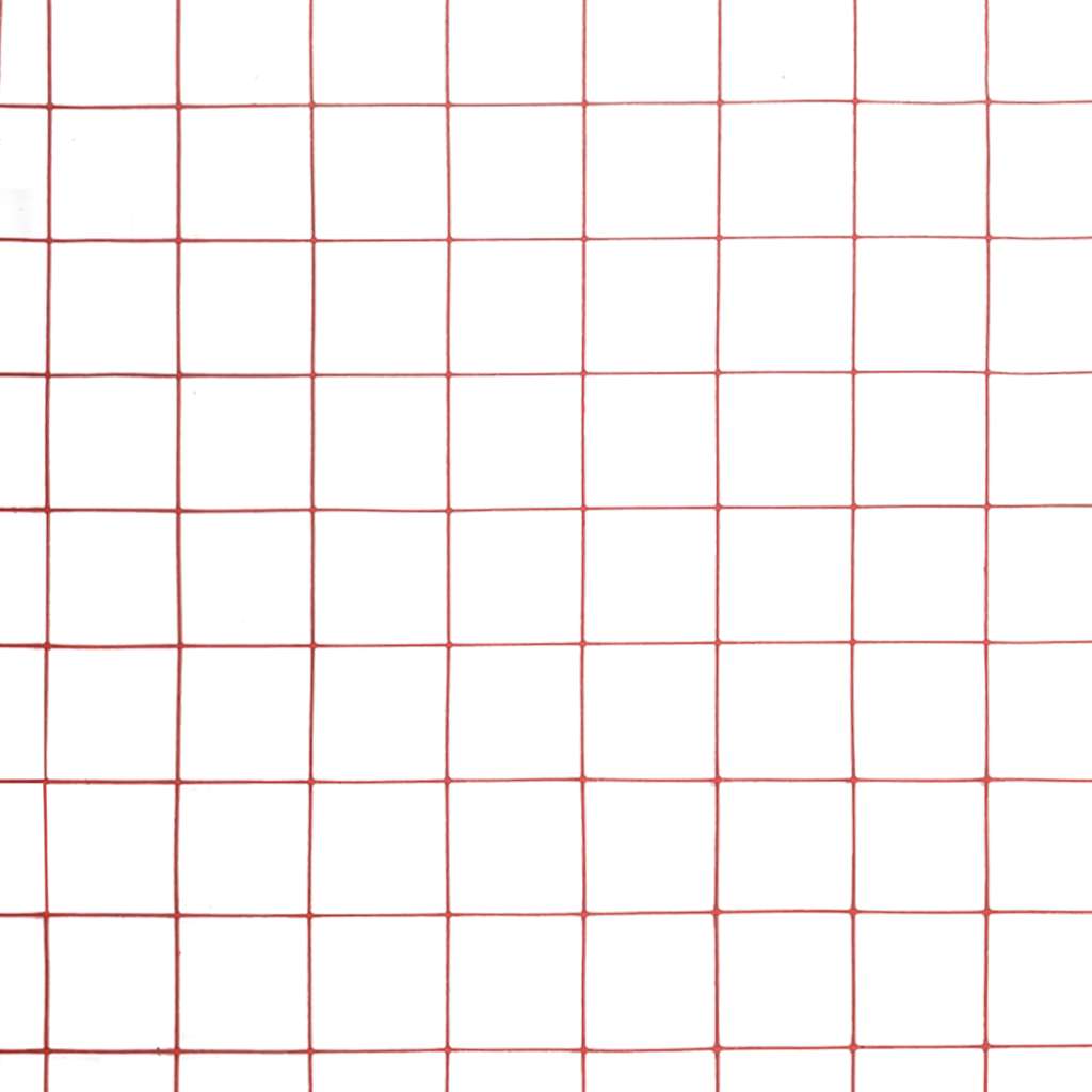 vidaXL Ogrodzenie z siatki, stal i PVC, 10x1 m, czerwone