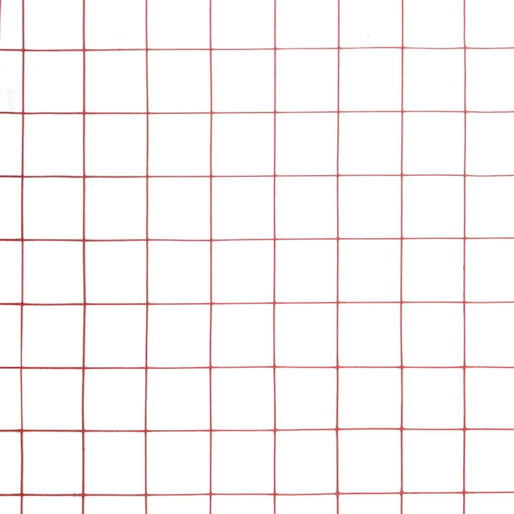 vidaXL Ogrodzenie z siatki, stal i PVC, 10x1 m, czerwone