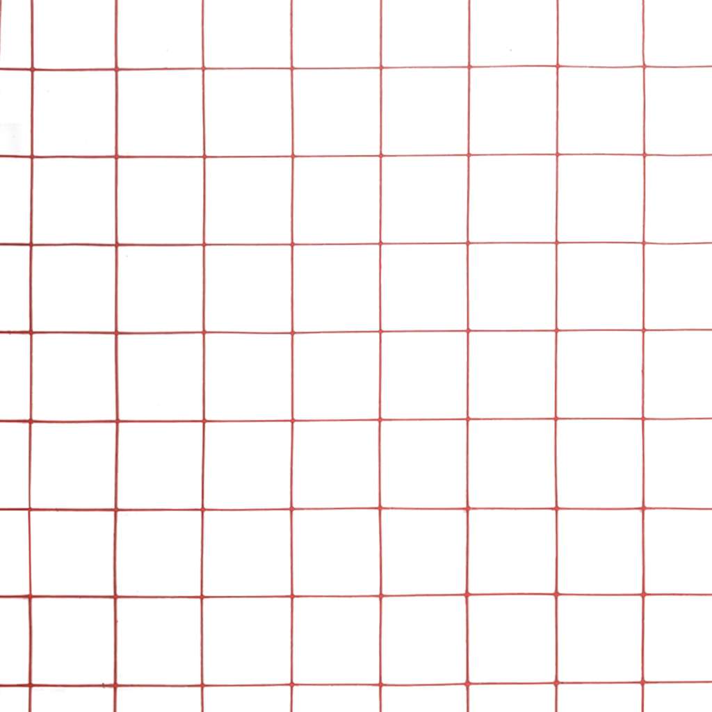 vidaXL Ogrodzenie z siatki, stal i PVC, 25x1 m, czerwone