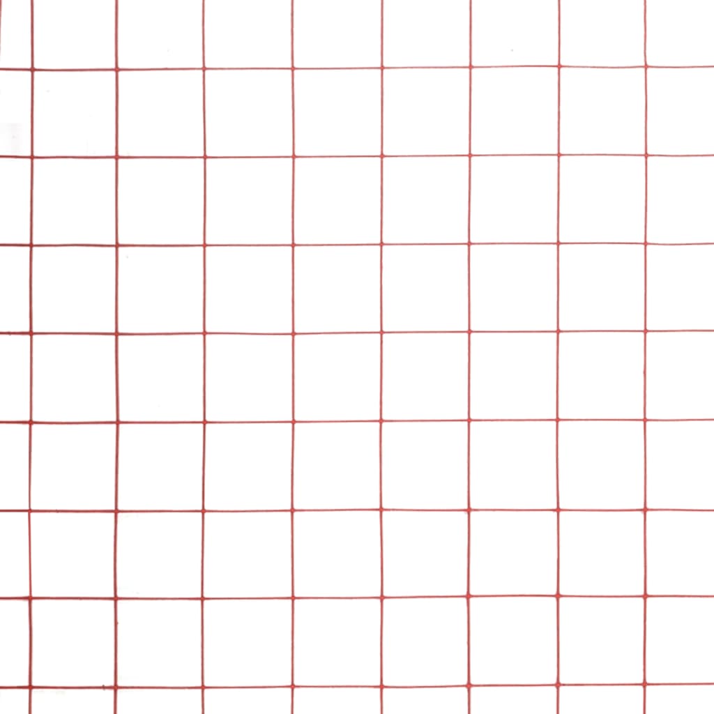 vidaXL Ogrodzenie z siatki, stal i PVC, 25x1 m, czerwone