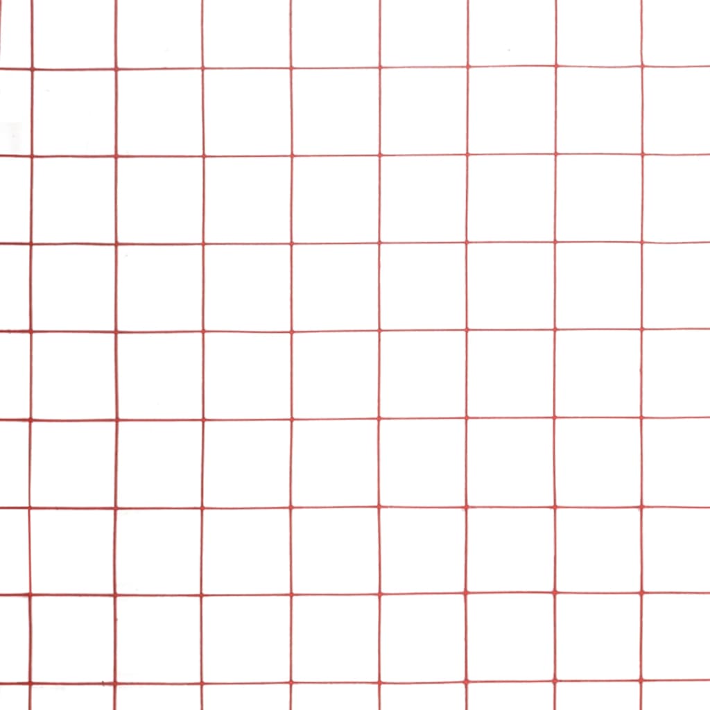 vidaXL Ogrodzenie z siatki, stal i PVC, 10x0,5 m, czerwone