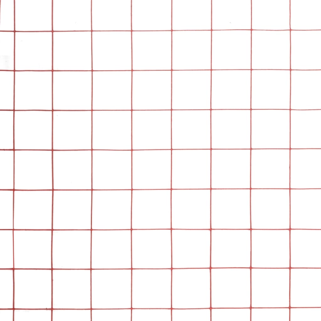 vidaXL Ogrodzenie z siatki, stal i PVC, 25x0,5 m, czerwone