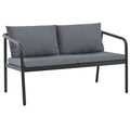 vidaXL 2-osobowa sofa ogrodowa z poduszkami, aluminium, szara