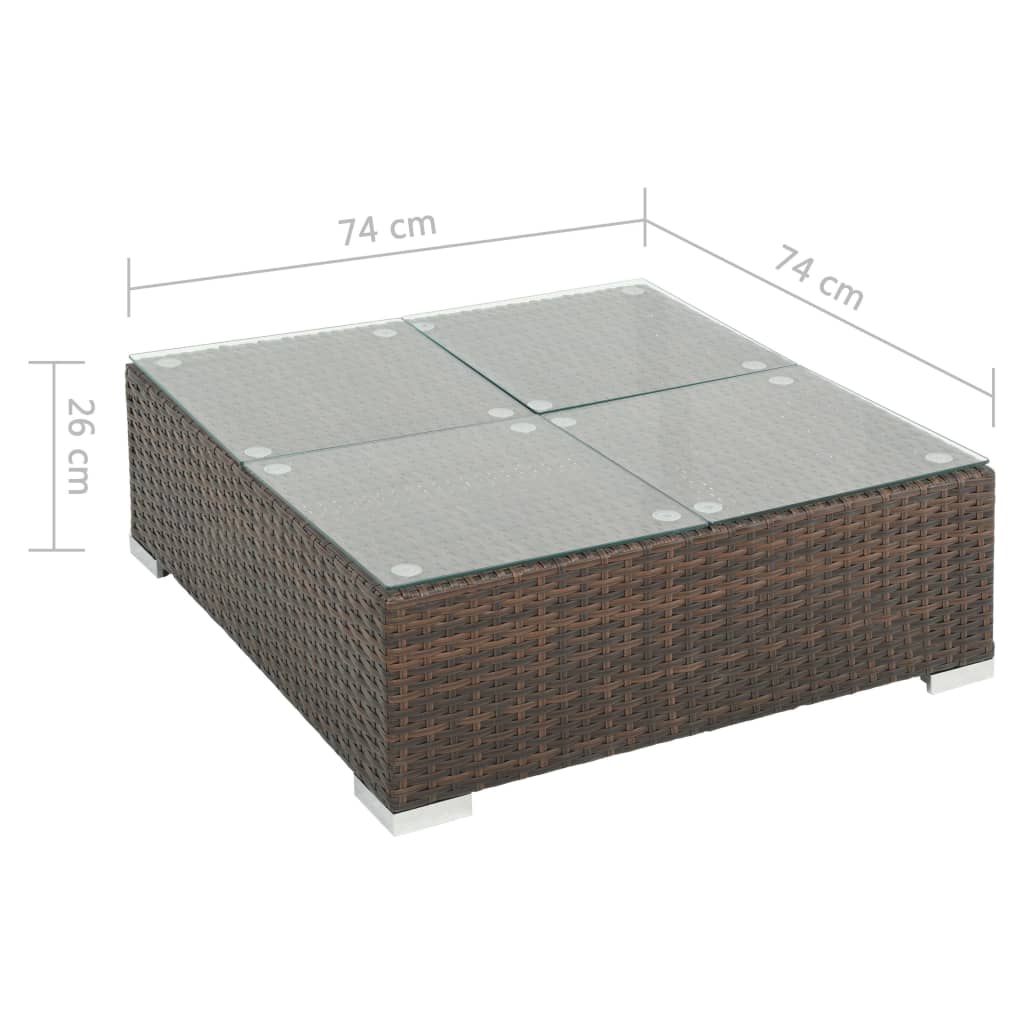 vidaXL 6-cz. zestaw wypoczynkowy do ogrodu, poduszki, rattan PE, brąz