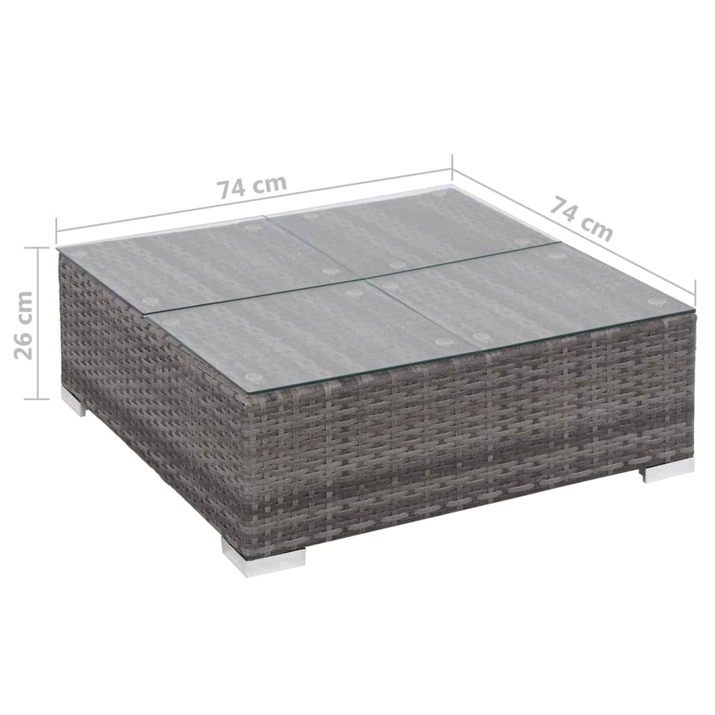 vidaXL 6-cz. zestaw wypoczynkowy do ogrodu, poduszki, rattan PE, szary