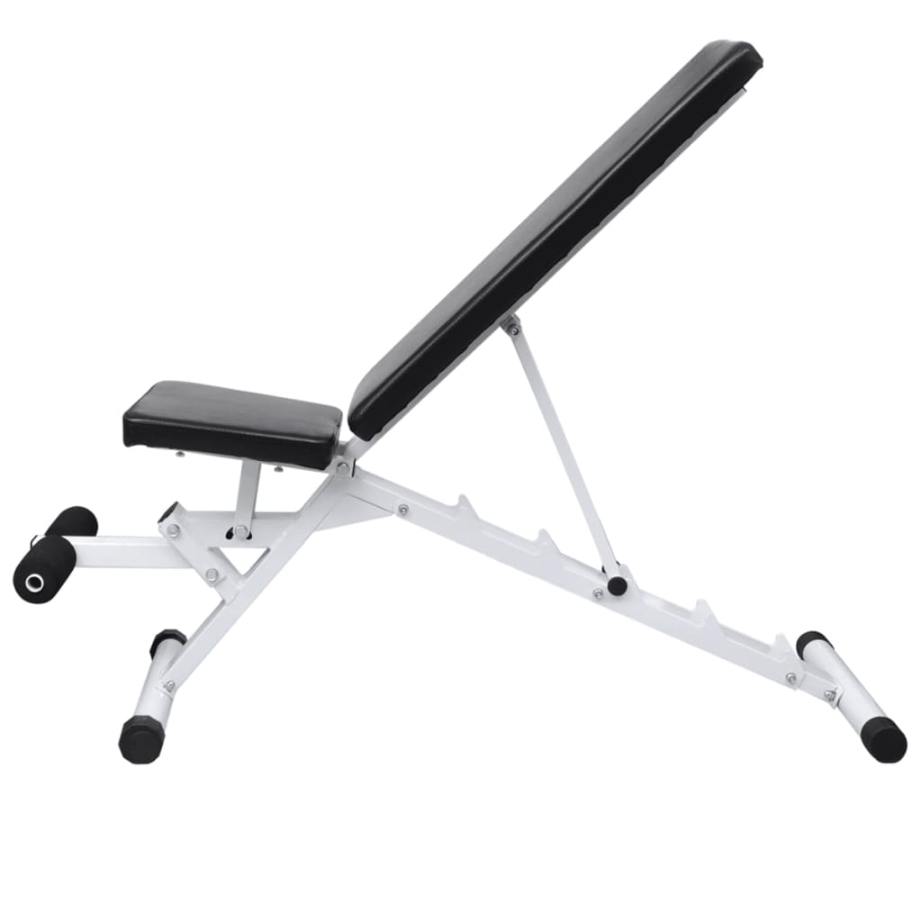 vidaXL Ławka do ćwiczeń ze sztangą i zestawem hantli, 30,5 kg
