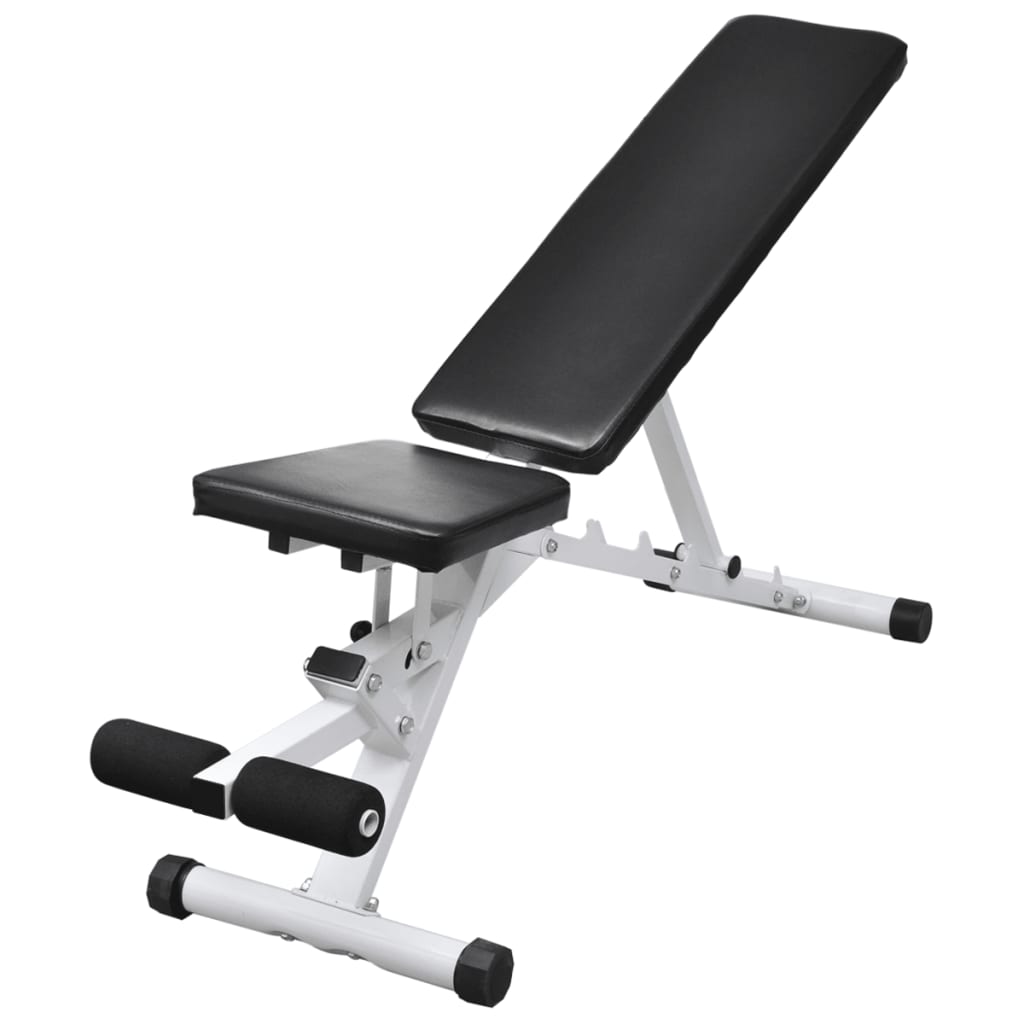 vidaXL Ławka do ćwiczeń ze sztangą i zestawem hantli, 30,5 kg