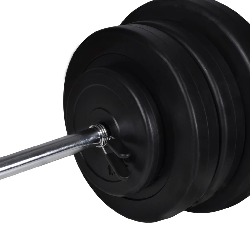 vidaXL Ławka do ćwiczeń ze stojakiem, sztangą i hantlami, 60,5 kg