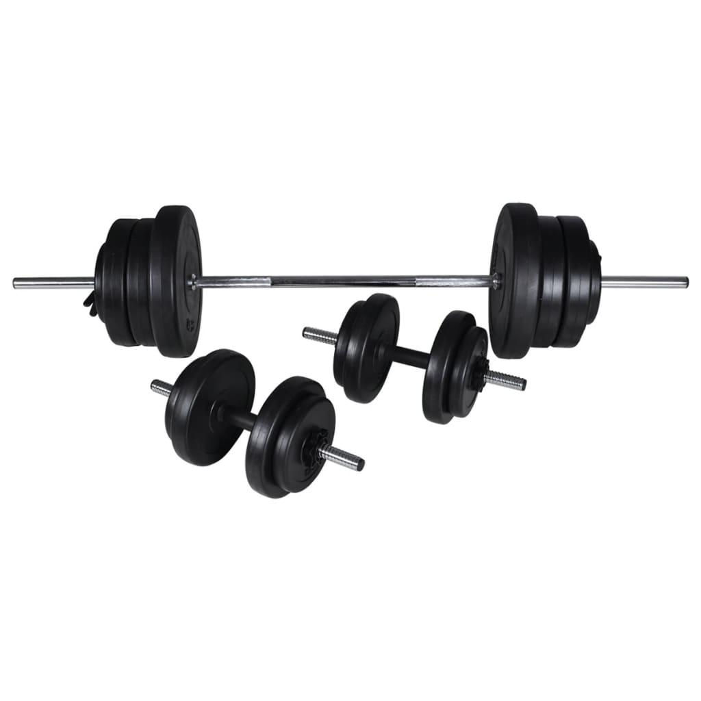 vidaXL Ławka do ćwiczeń ze stojakiem, sztangą i hantlami, 60,5 kg