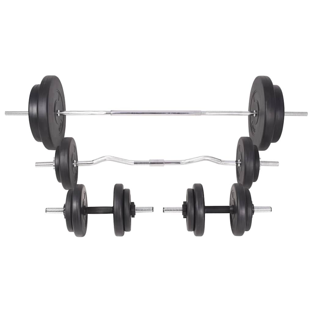 vidaXL Ławka do ćwiczeń ze stojakiem, sztangami i hantlami, 90 kg