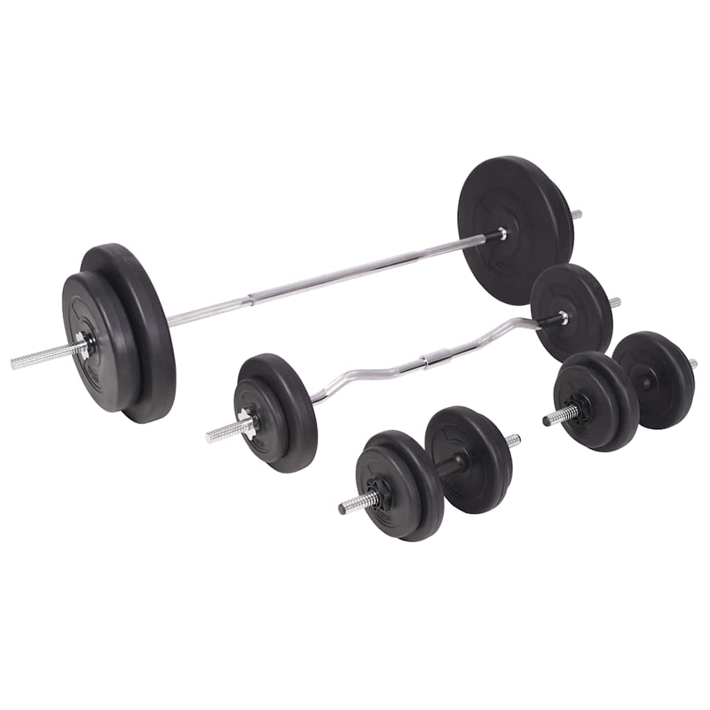 vidaXL Ławka do ćwiczeń ze stojakiem, sztangami i hantlami, 90 kg