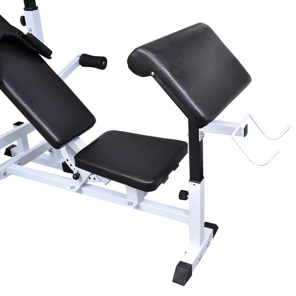 vidaXL Ławka do ćwiczeń ze stojakiem, sztangami i hantlami, 90 kg