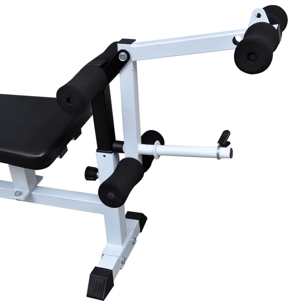 vidaXL Ławka do ćwiczeń ze stojakiem, sztangami i hantlami, 90 kg