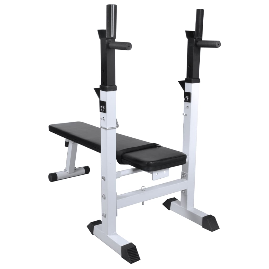 vidaXL Ławka do ćwiczeń ze stojakiem, sztangami i hantlami, 120 kg