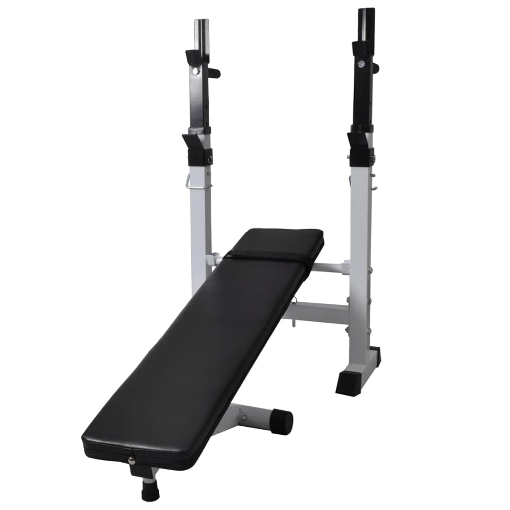 vidaXL Ławka do ćwiczeń ze stojakiem, sztangami i hantlami, 120 kg