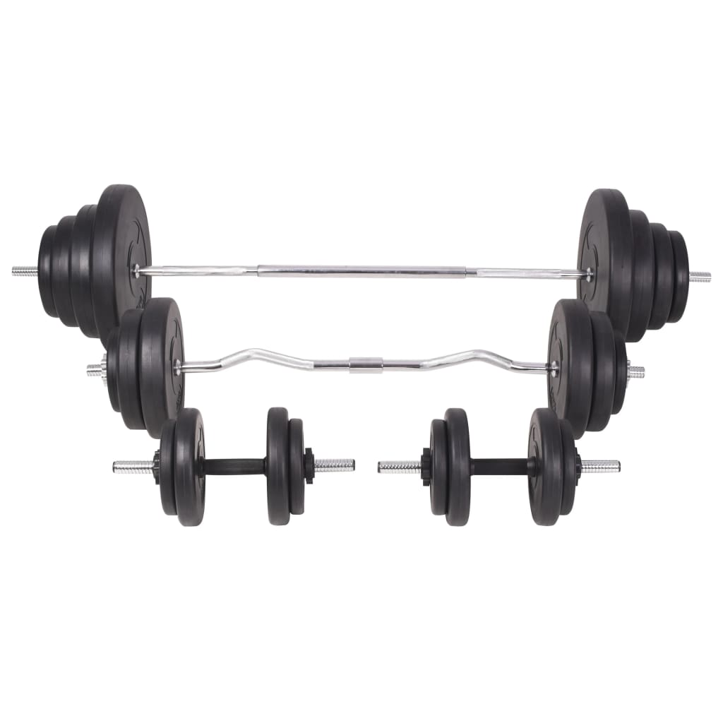 vidaXL Ławka do ćwiczeń ze stojakiem, sztangami i hantlami, 120 kg