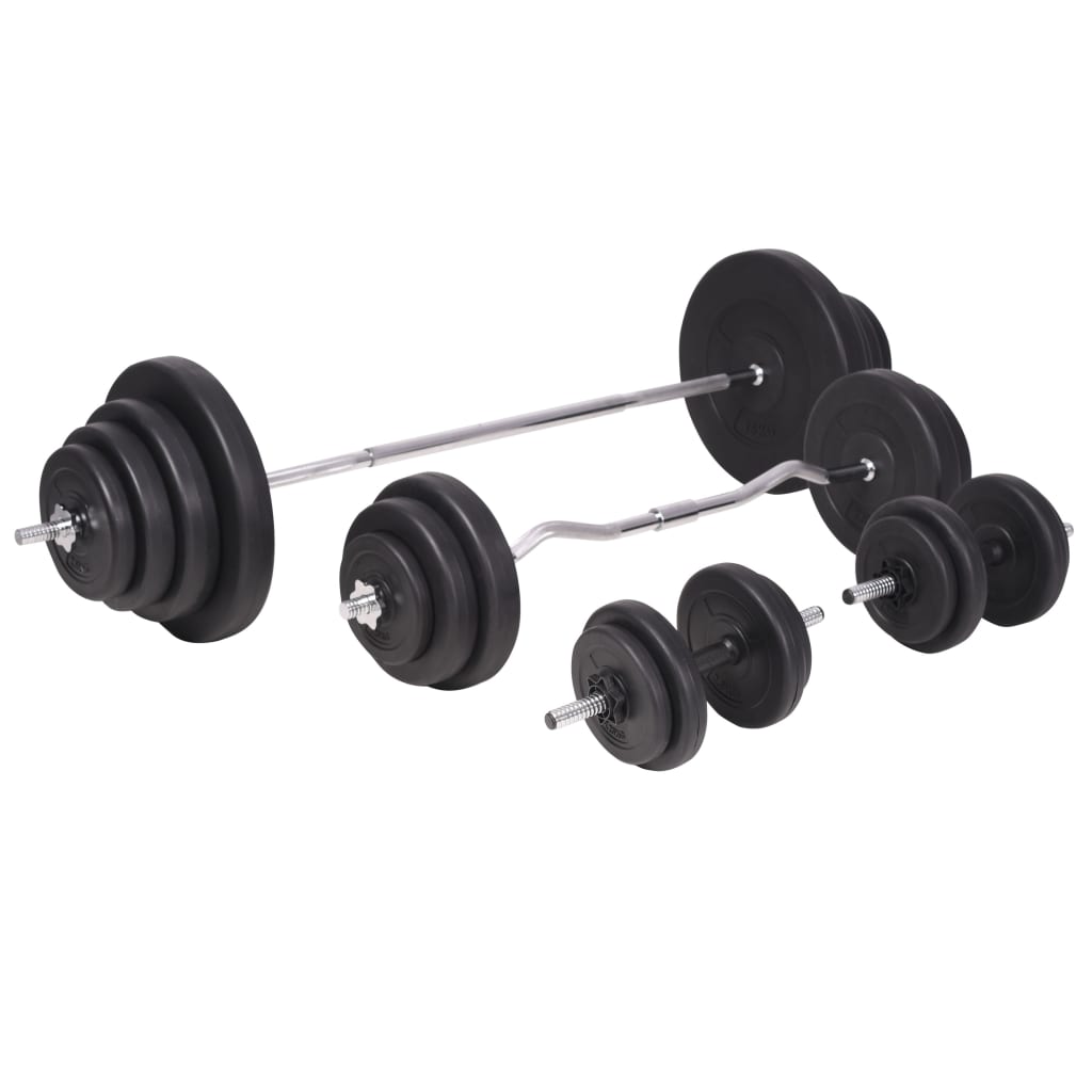 vidaXL Ławka do ćwiczeń ze stojakiem, sztangami i hantlami, 120 kg