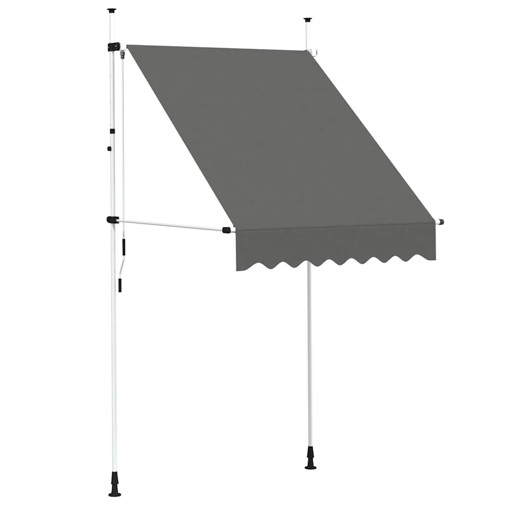 vidaXL Markiza zwijana ręcznie, 150 cm, antracytowa
