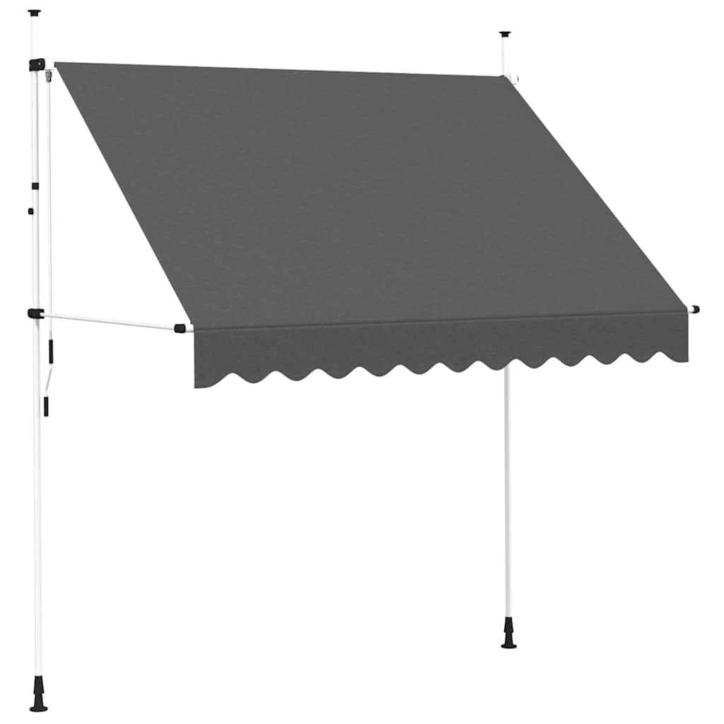 vidaXL Markiza zwijana ręcznie, 250 cm, antracytowa