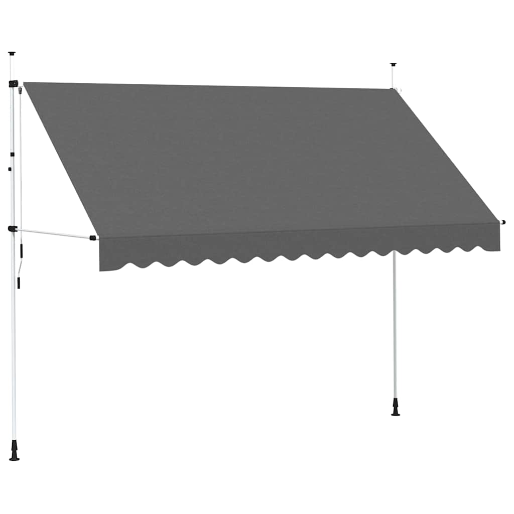 vidaXL Markiza zwijana ręcznie, 350 cm, antracytowa