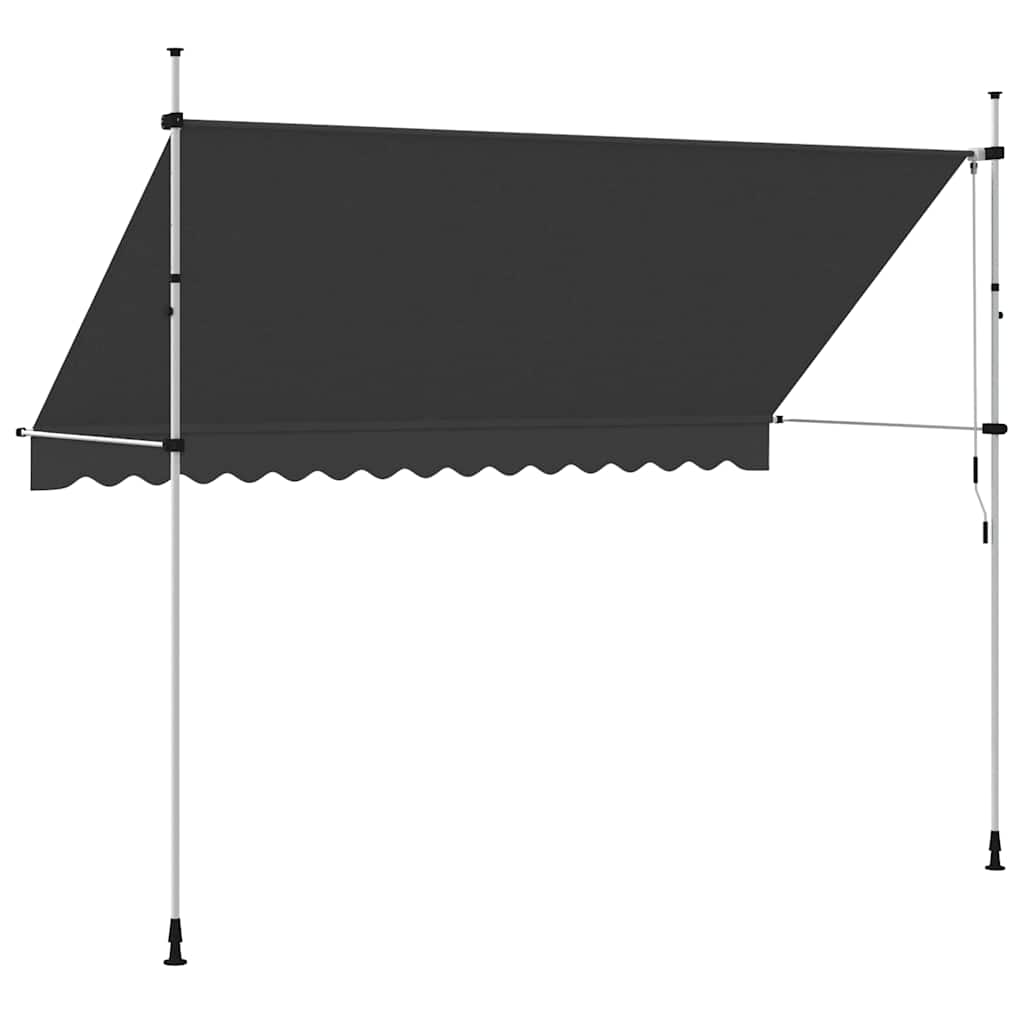 vidaXL Markiza zwijana ręcznie, 350 cm, antracytowa