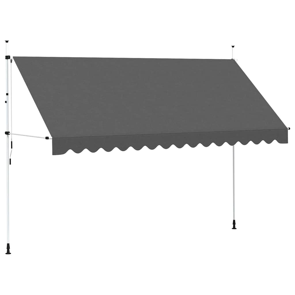 vidaXL Markiza zwijana ręcznie, 400 cm, antracytowa