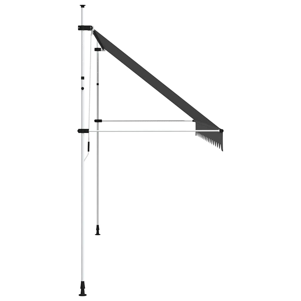 vidaXL Markiza zwijana ręcznie, 400 cm, antracytowa