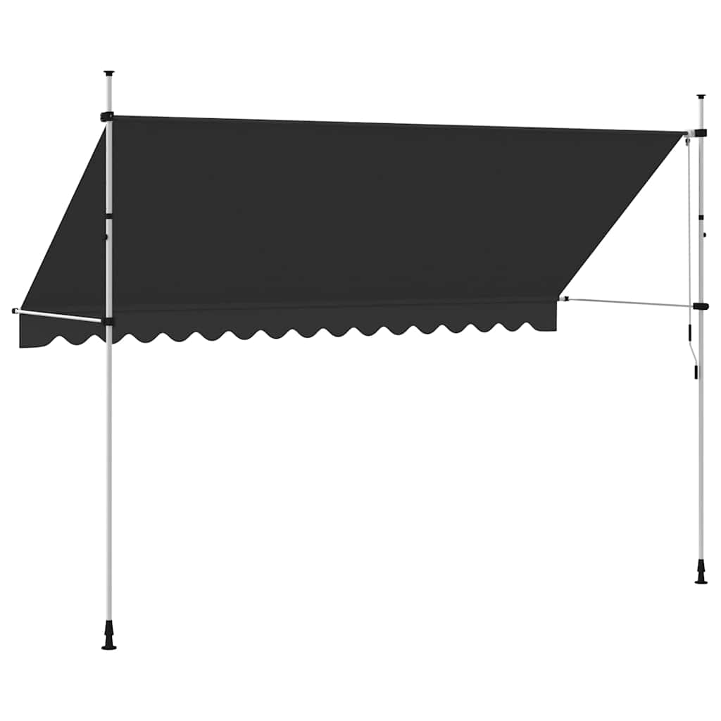 vidaXL Markiza zwijana ręcznie, 400 cm, antracytowa