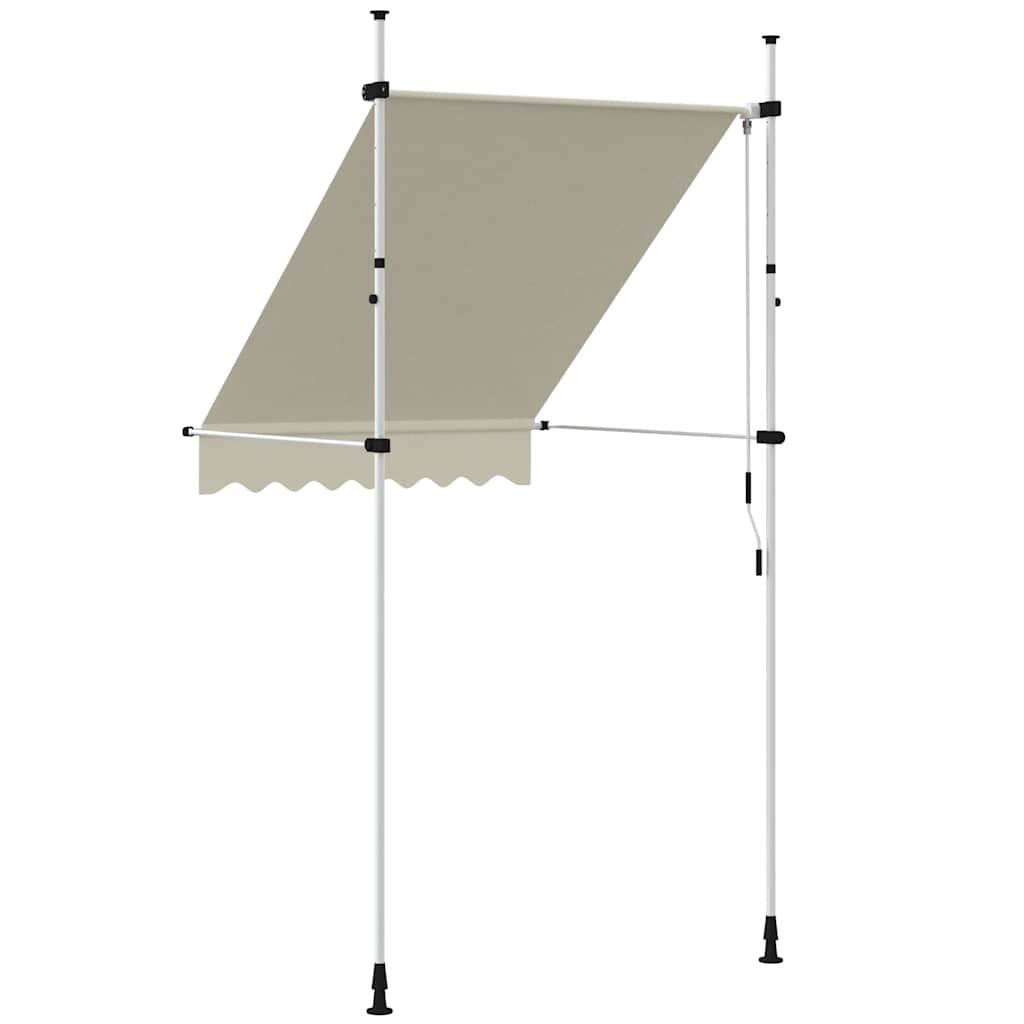 vidaXL Markiza zwijana ręcznie, 150 cm, kremowa