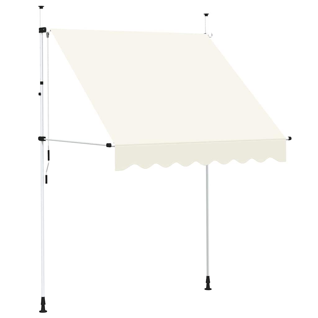 vidaXL Markiza zwijana ręcznie, 200 cm, kremowa