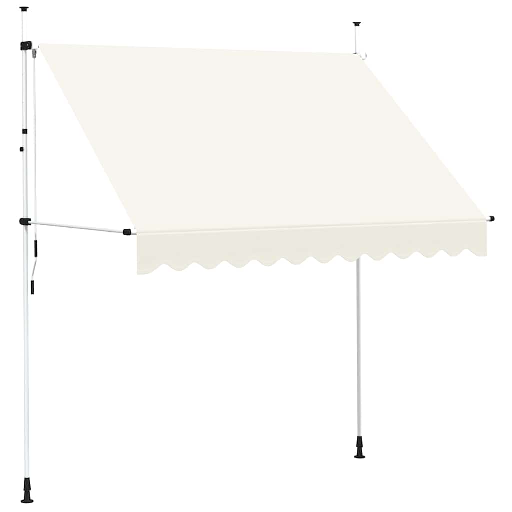 vidaXL Markiza zwijana ręcznie, 250 cm, kremowa