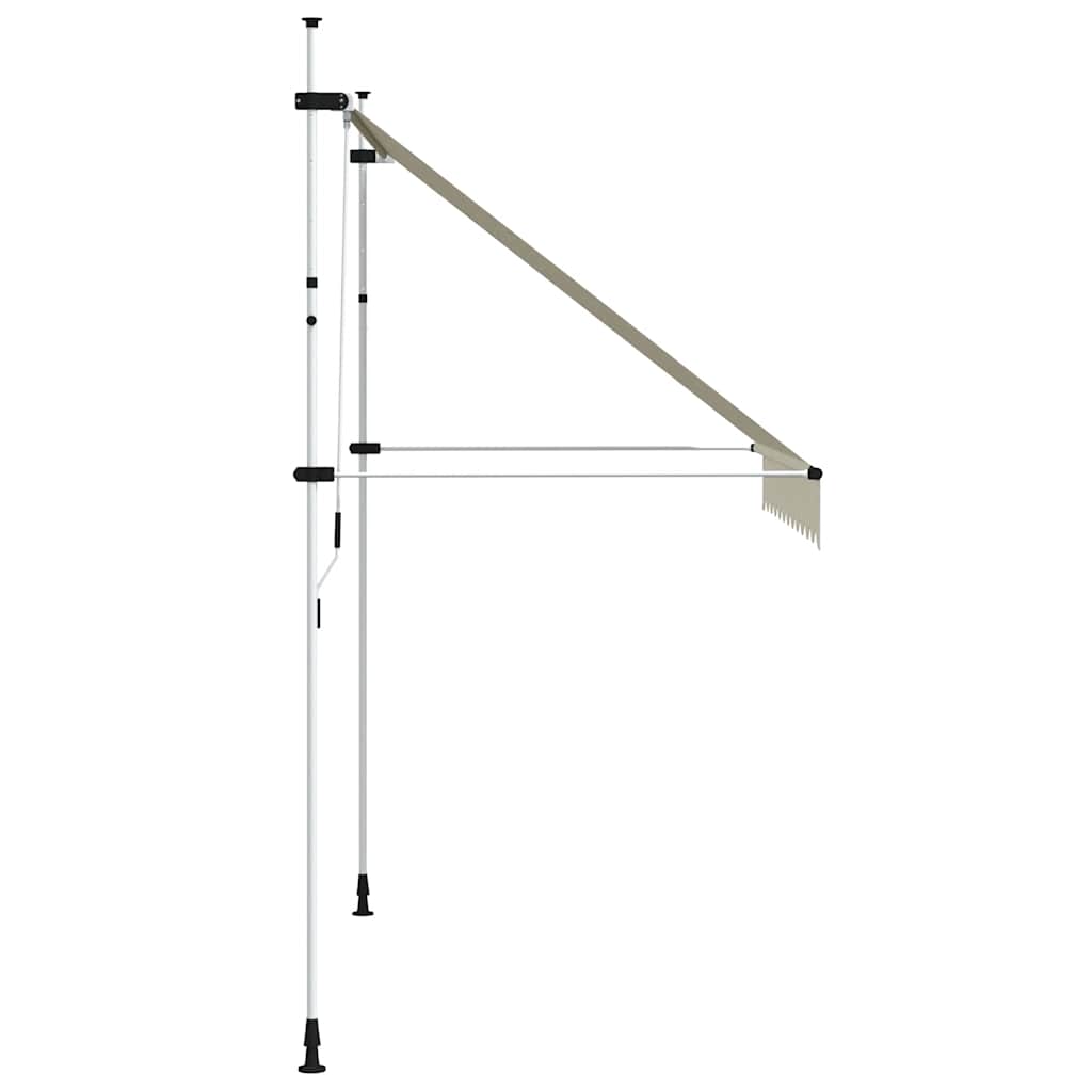 vidaXL Markiza zwijana ręcznie, 250 cm, kremowa