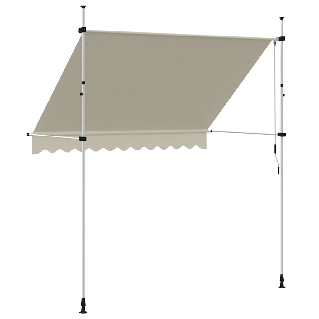 vidaXL Markiza zwijana ręcznie, 250 cm, kremowa