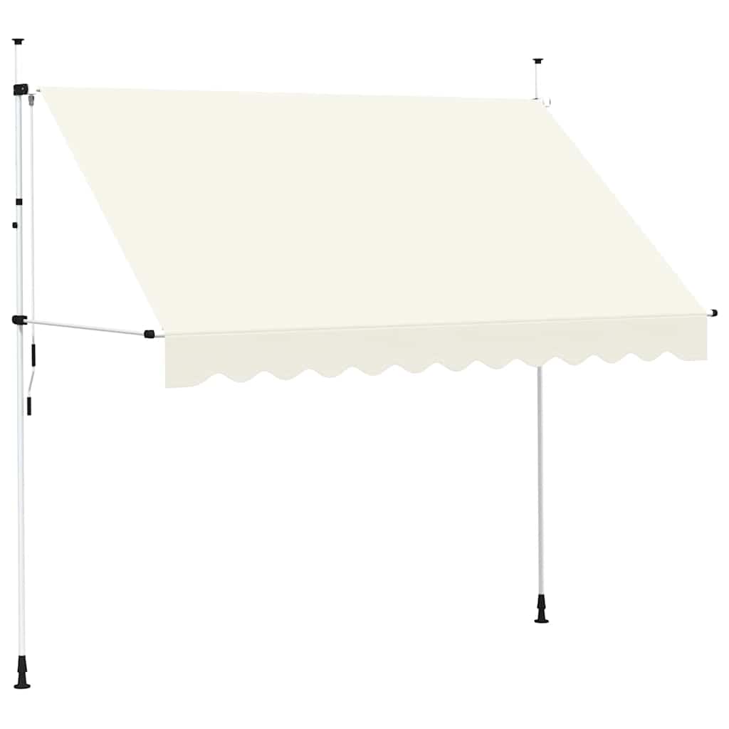vidaXL Markiza zwijana ręcznie, 300 cm, kremowa