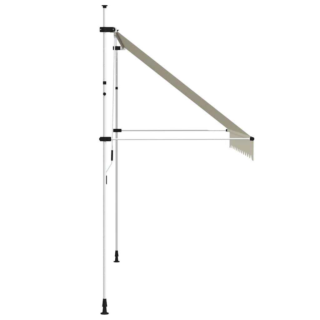 vidaXL Markiza zwijana ręcznie, 300 cm, kremowa
