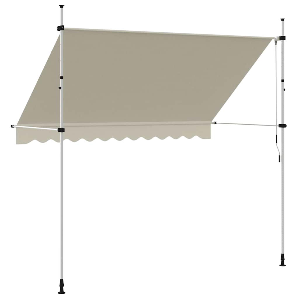 vidaXL Markiza zwijana ręcznie, 300 cm, kremowa